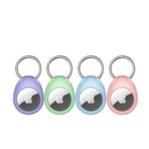 4 Pack GPS AirTag Case Keychain Holder Anti-Scratch Pastel Colors ATG01 NEW